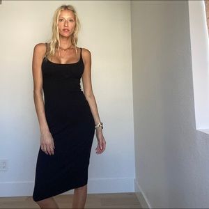 H&M black ripped slinky dress.